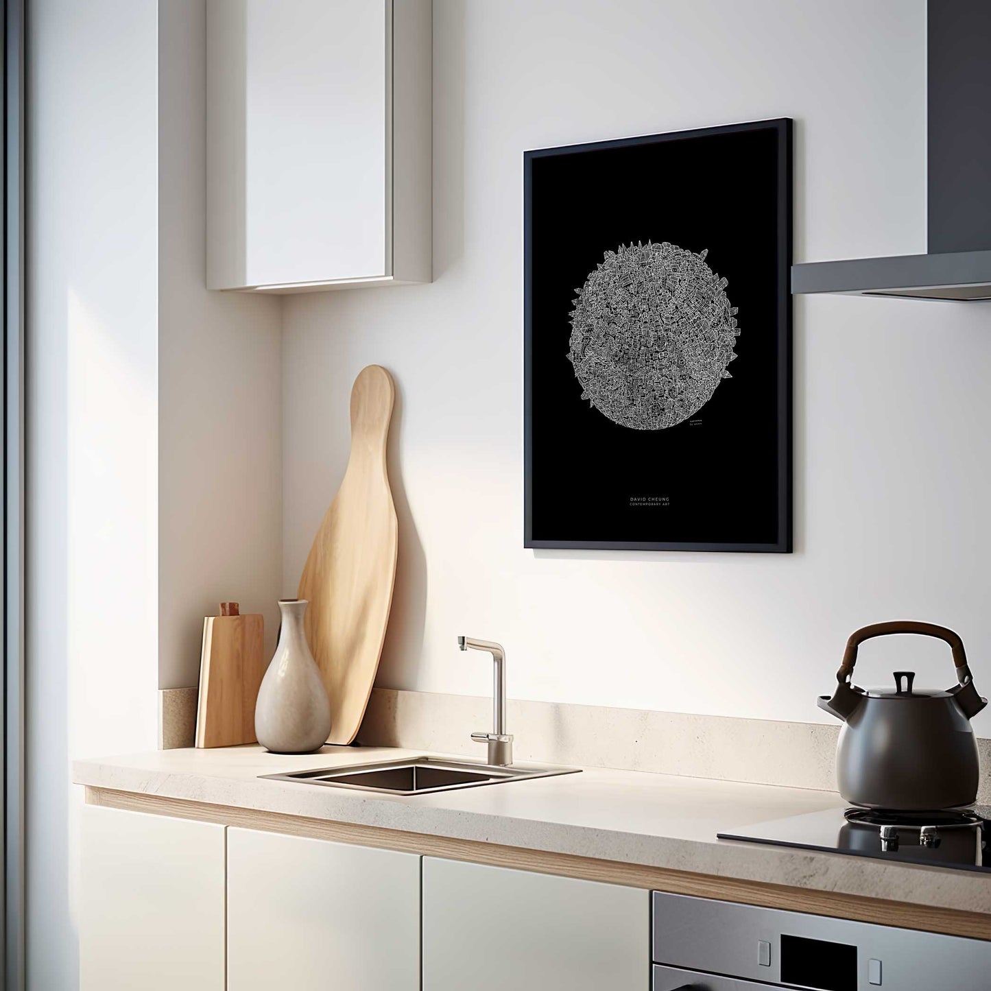 Konsttryck "Planet" Svart upplaga