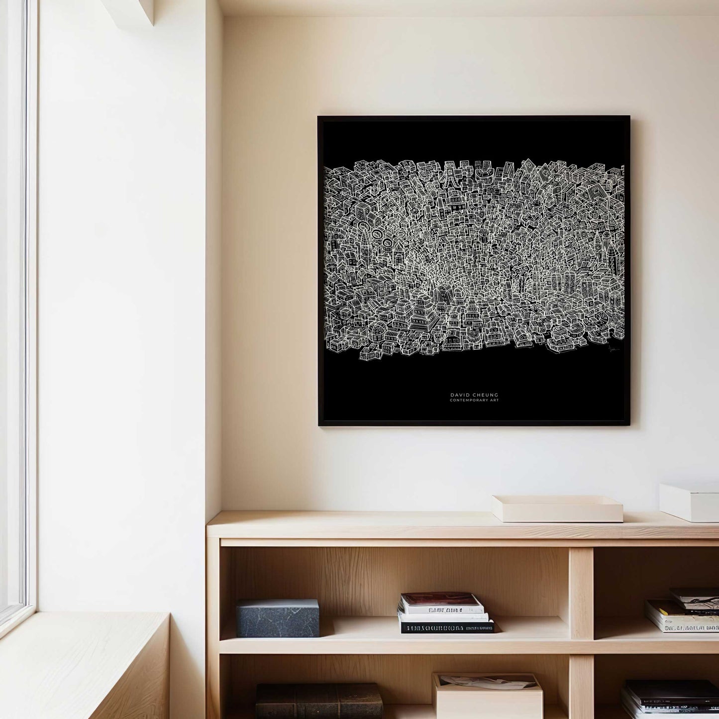 Konsttryck "Black Hole City" Svart upplaga