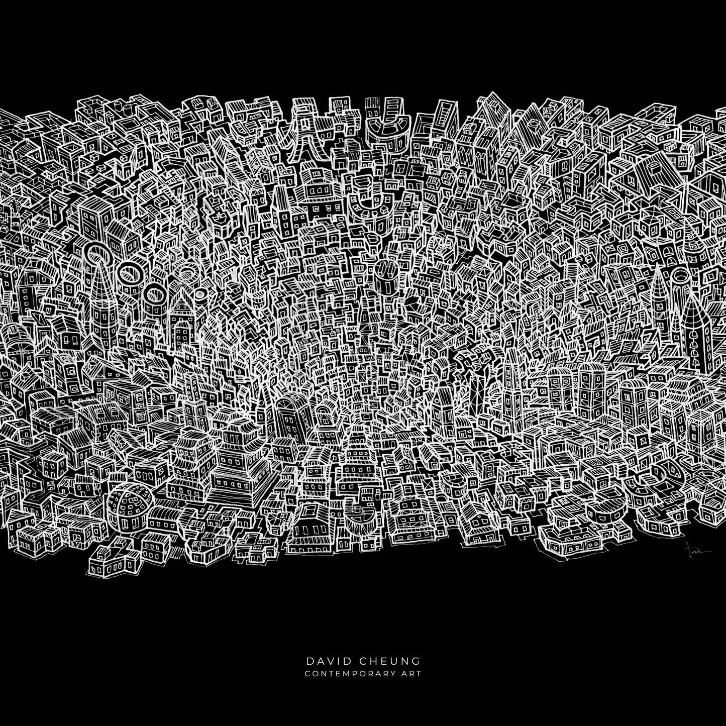 Konsttryck "Black Hole City" Svart upplaga