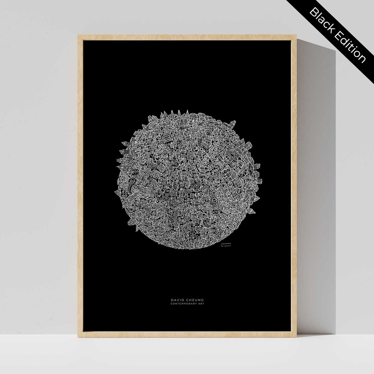 Konsttryck "Planet" Svart upplaga