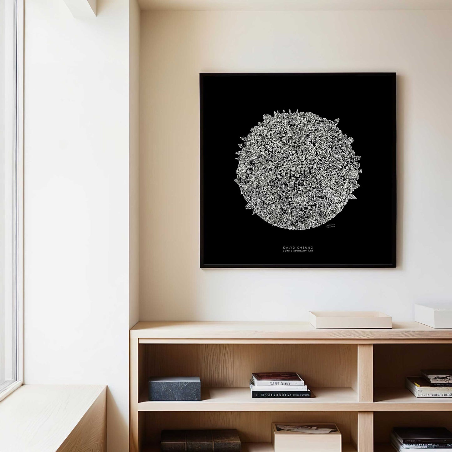 Konsttryck "Planet" Svart upplaga