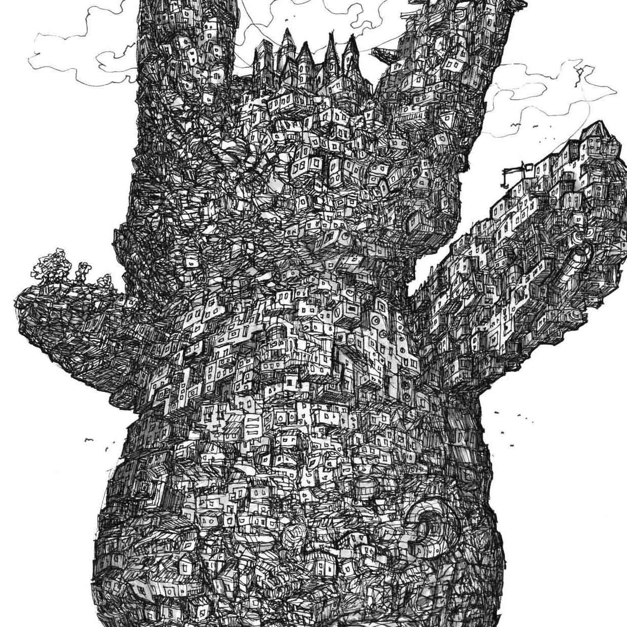 Konsttryck "Ebbe Bunny City"