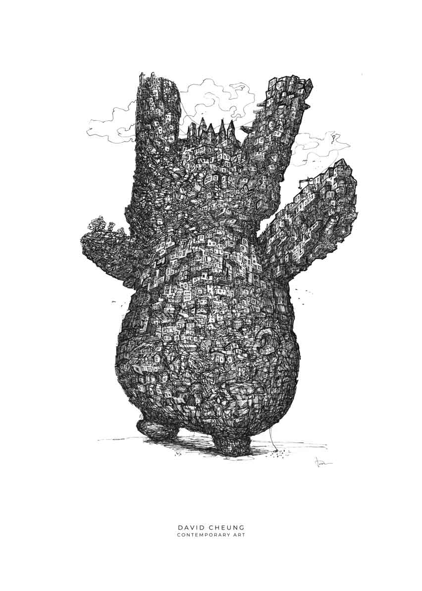 Konsttryck "Ebbe Bunny City"