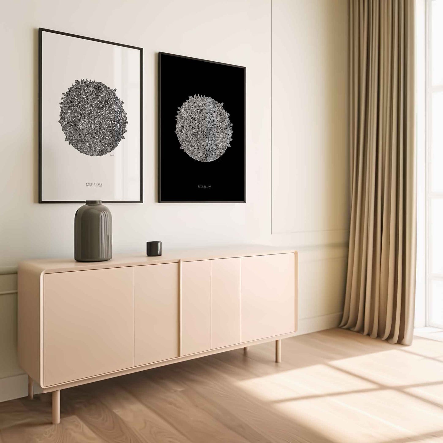 Konsttryck "Planet" Svart upplaga