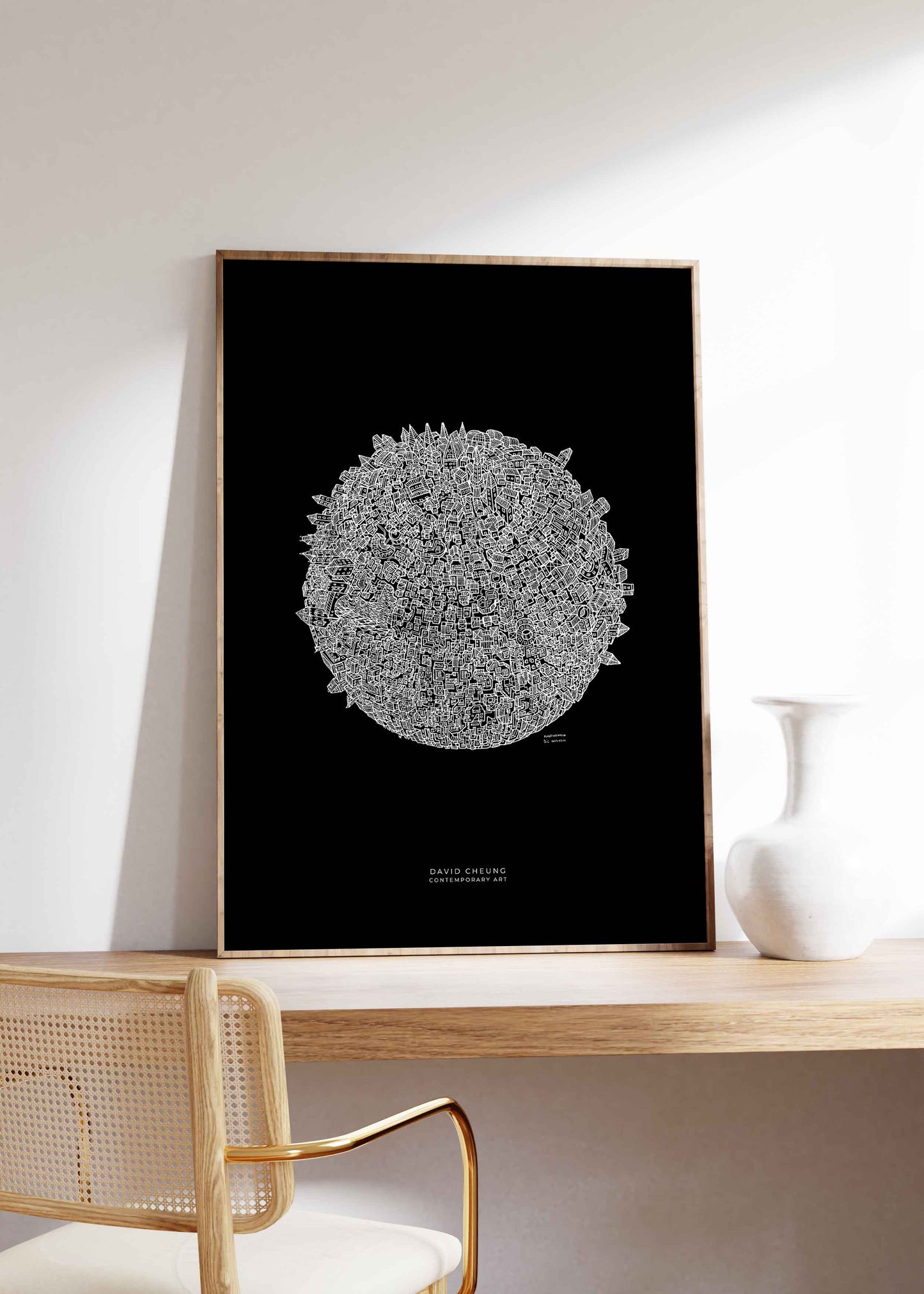 Konsttryck "Planet" Svart upplaga