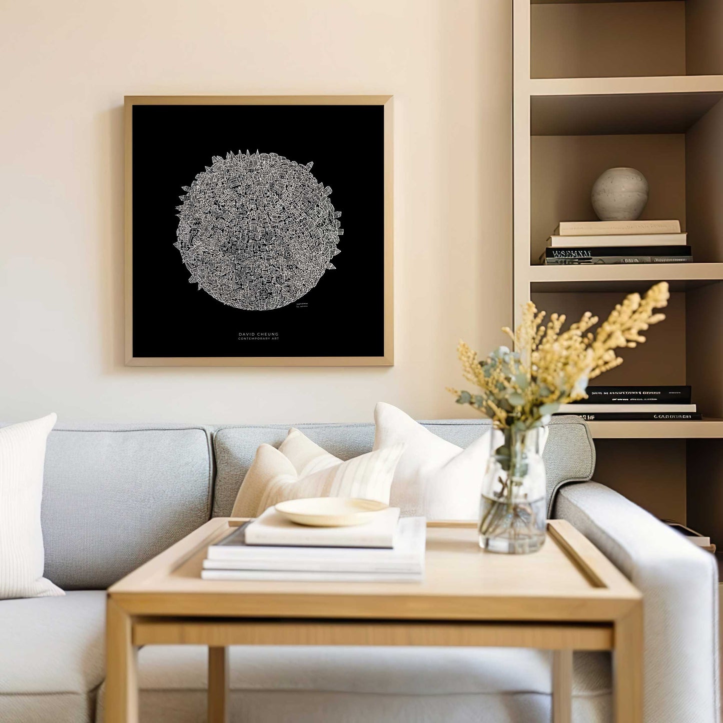 Konsttryck "Planet" Svart upplaga