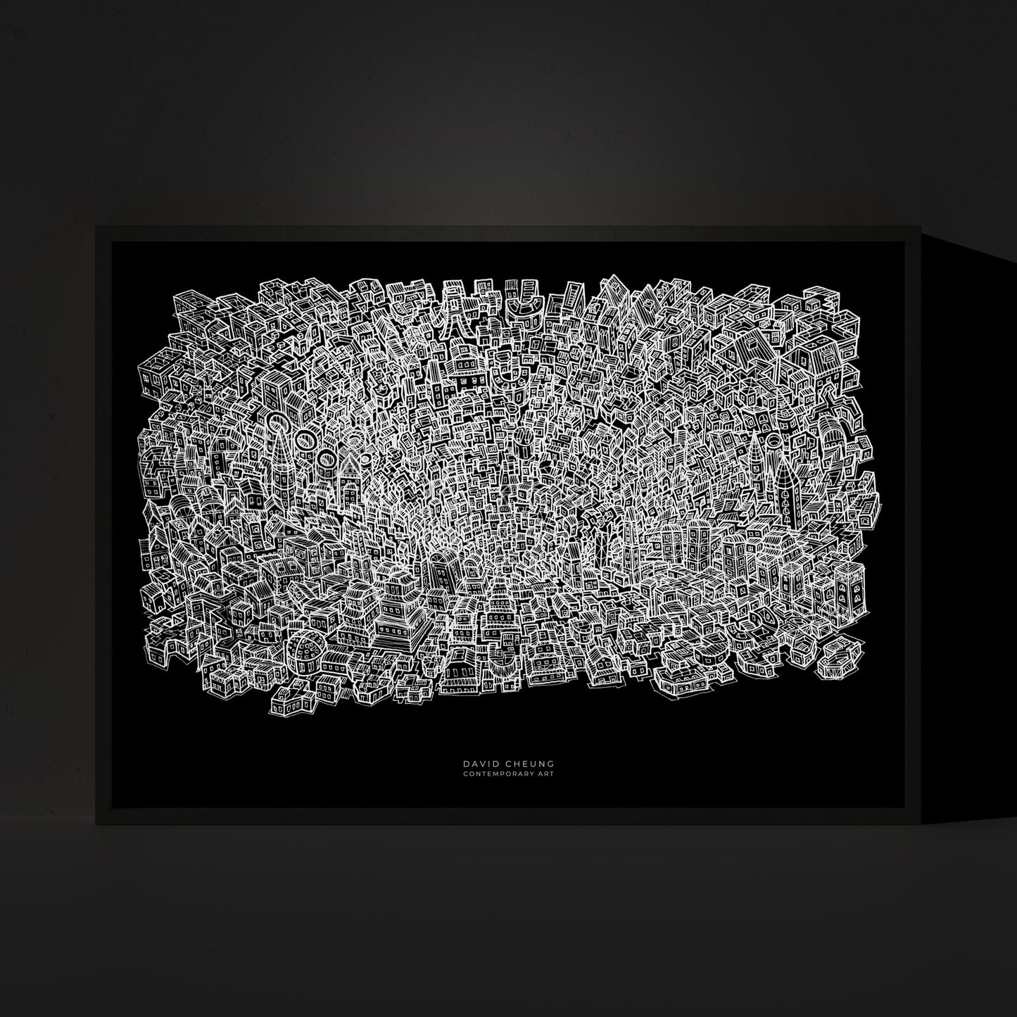 Black Hole City Wooden Framed Poster 70x100 cm / 28x40″