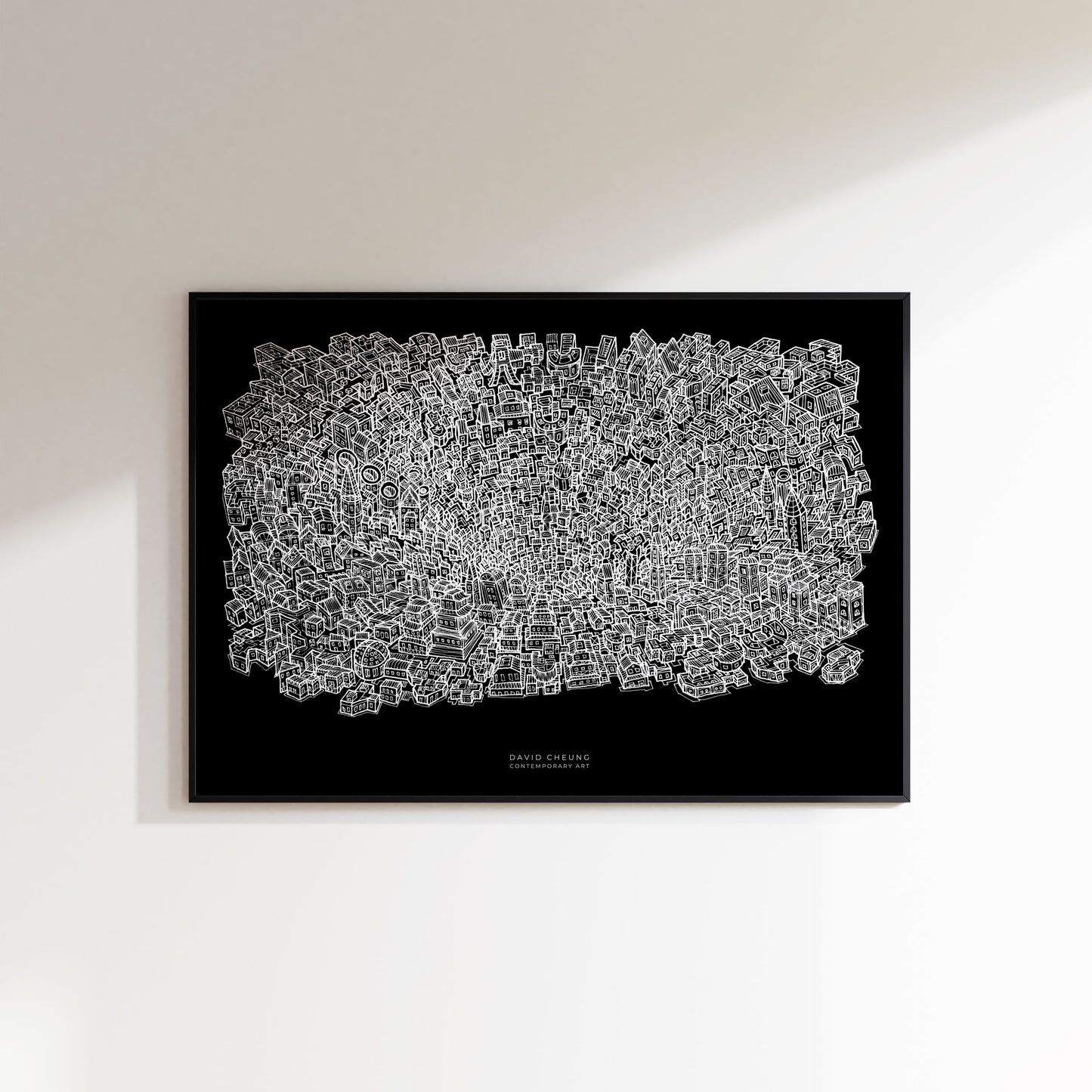 Black Hole City Wooden Framed Poster 70x100 cm / 28x40″