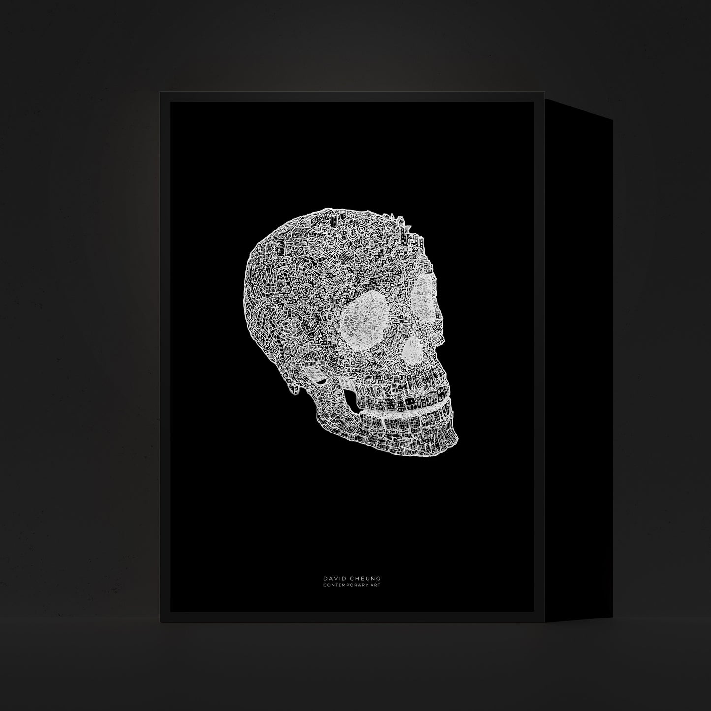 Skallig Huvudstad - Black Edition Framed poster