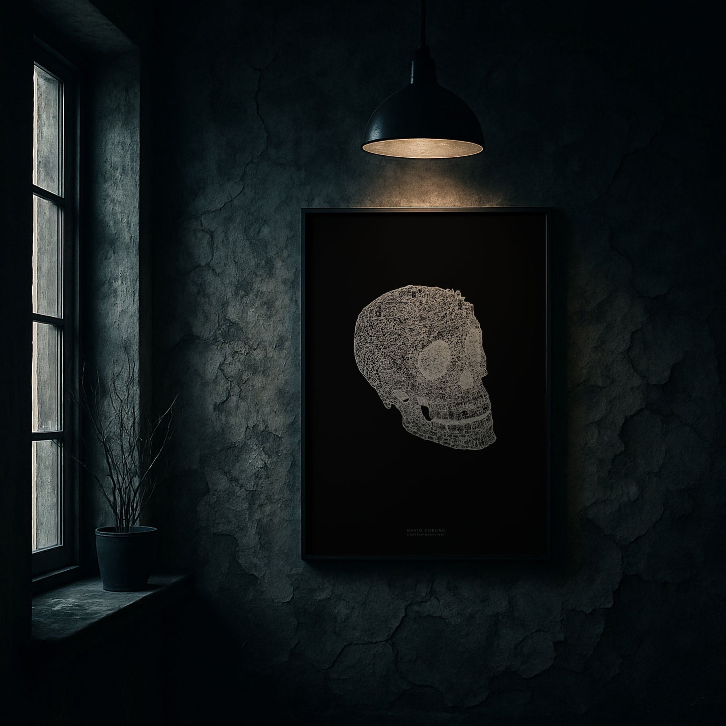 Skallig Huvudstad - Black Edition Framed poster